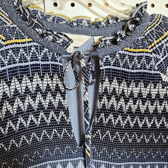 Ted Baker Deliie Blouse Womens Size 3 Accordion Pleated Balloon Sleeve Pullover - Picture 3 of 11